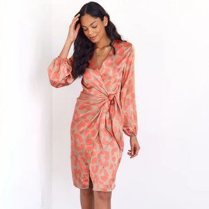 Midi Length Printed Wrap Dress - NWT